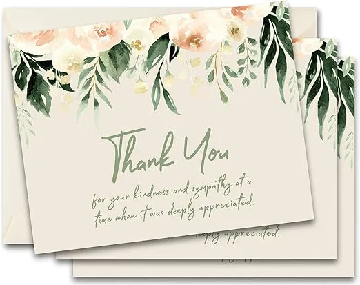 MPC Brands Funeral Thank You Cards - Sympathy Bereavement Thank You Cards With Envelopes - Message Inside (Lighthouse, 25)