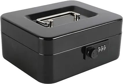 xydled Steel Cash Box Safe with Combination Lock,Money Safe Box with Removable Coin Tray,Medium,7.87"x 6.30"x 3.54",Blackxydled Steel Cash Box Safe with Combination Lock,Money Safe Box with Removable Coin Tray,Medium,7.87"x 6.30"x 3.54",Black