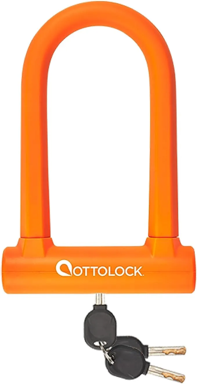 OTTOLOCK Sidekick Compact U-Lock | Lightweight Silicone-Coated Bike Lock (Black)