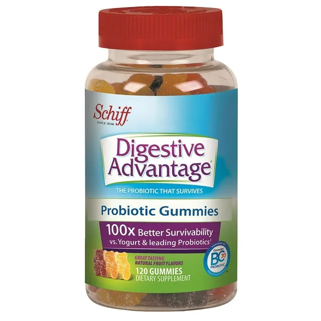 Digestive Advantage Daily Probiotic Gummies, Natural Fruit Flavors - 60 Gummies