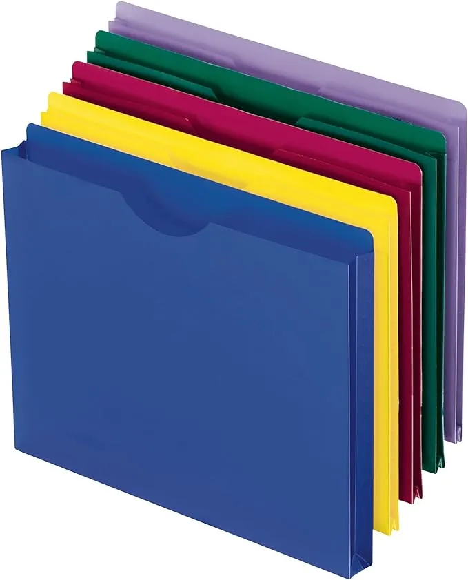 Pendaflex Translucent Poly File Jackets, Letter Size, Assorted Colors (50990), 10 per Pack