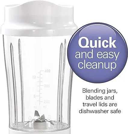 Hamilton Beach 51132 Single-Serve Blender with Travel Lid, Blue