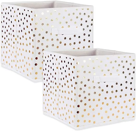 Non-woven Polyester Cube Small Dots Square Set of 2