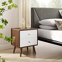 Modway Transmit 2-Drawer Nightstand - Walnut White