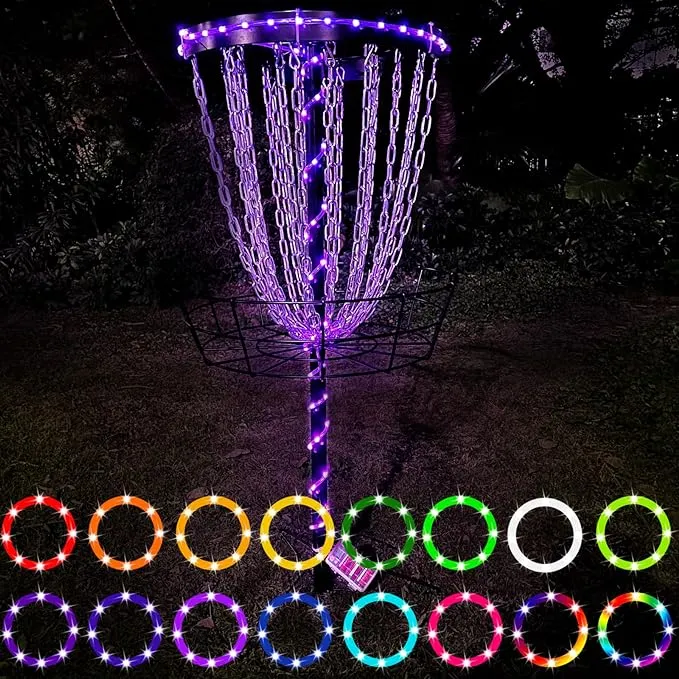 Waybelive LED Disc Golf Lights, Remote Control Disc Golf Rim Light for Disc Golf ...