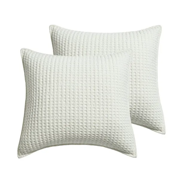 Levtex Home Mills Waffle Euro Sham, Set of 2 - Bright White