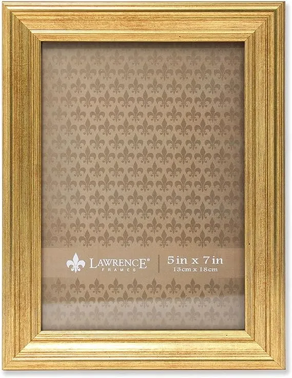 Lawrence Frames Sutter Burnished Picture Frame, 5 by 7-Inch, Gold