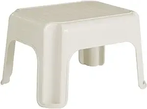 Rubbermaid Roughneck Step-Stool, Bisque, Lightweight, Holds up to 300 pounds, Ideal for Kitchen-Bath, Skid-Resistant