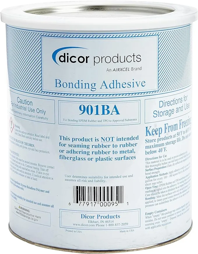 Dicor 901BA-1 Water-Based RV Roof System Bonding Adhesive - EPDM and TPO Compatible