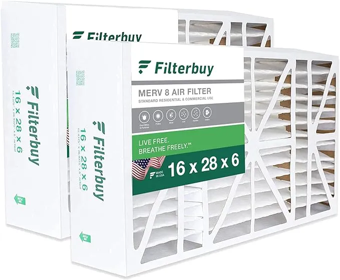 Filterbuy 20x20x1 Air Filter MERV 8 Odor Eliminator (4-Pack), Pleated HVAC AC Furnace Air Filters Replacement with Activated Carbon (Actual Size: 19.50 x 19.50 x 0.75 Inches)