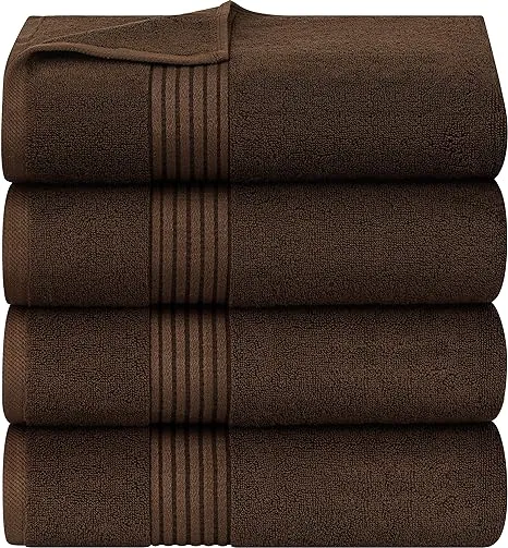 Utopia Towels 4 Pack Premium Bath Towels Set, (27 x 54 inches) 100% Ring Spun Cotton 600GSM, Lightweight and Highly Absorbent Quick Drying Towels, PE