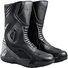 KRONOX Men's Motorcycle Riding Boots - Water-Resistant PU Leather, Safety Reflective Strips, and Anti-Slip Sole for Maximum Grip Lining - for ATV Biker, Motor, Dirt Bike Rider and Sport Racing Shoes