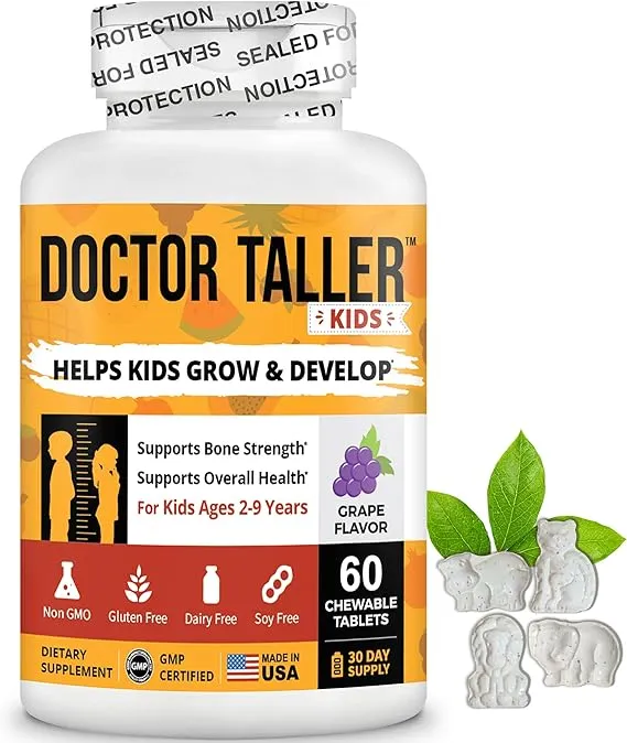 NuBest, Doctor Taller, Kinder im Alter von 2–9 Jahren, Traube, 60 Kautabletten