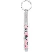 Vera Bradley Ballpoint Pen with Stylus Tip for Touch Screens, Pink Floral Metal Pen with Black Ink and Rubber Stylus, Happiness Returns