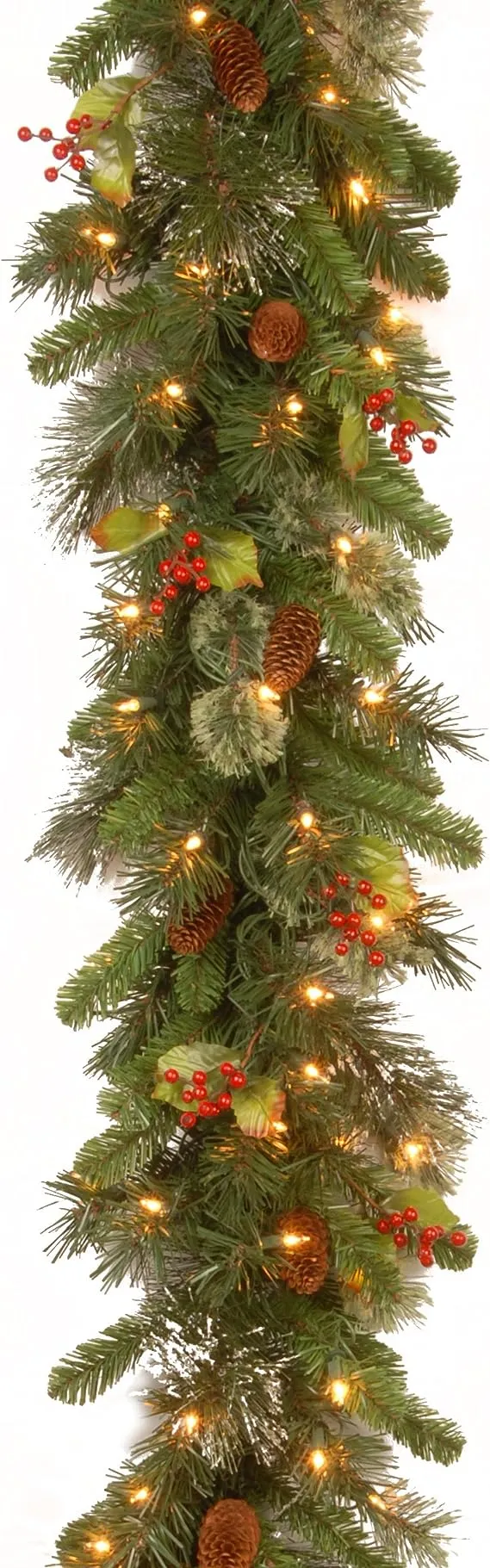 National Tree Company Wintry Pine Garland with Clear Lights