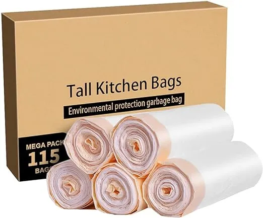 Trash Bags,  Garbage Bags 13 Gallon Large Tall Kitchen Drawstring Strong 