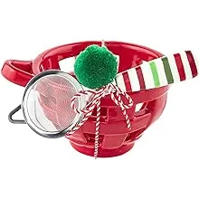 Mud Pie Christmas Berry Bowl Set, Red, 3 1/2" x 5 1/2