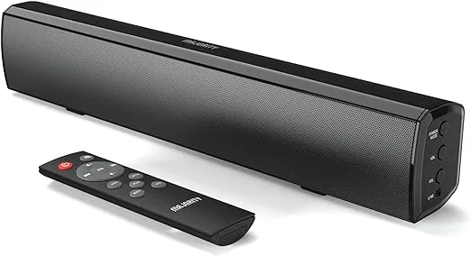 50W Sound Bar 2.0 Bluetooth 15 Inch for TV PC AUX RCA Optical USB Bowfell Black