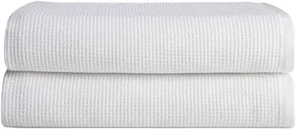 Waffle Weave Bath Sheet Set Cotton Bamboo Blend