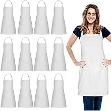 Jubatus 2 Pack 100% Cotton Aprons with 2 Pockets Cooking Chef Kitchen Adjustable Bib Apron for Women Men, Teal Green