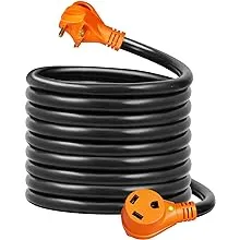 VEVOR 30 Amp RV Extension Cord, 25 ft, Heavy Duty STW 10/3 AWG RV Power Cord, NEMA TT-30R Female NEMA TT-30P Male Plug, for RVs, Generators, Campers, ETL Listed