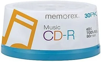 Memorex 120 40X Digital Audio Music CD-R 80min 700MB (Logo on Top)