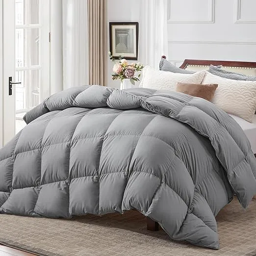 Globon Luxurious Down Comforter King Size,Medium Weight Duvet Insert for All Sea