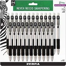 Zebra Z-Grip Mechanical Pencil, 0.7 mm, HB (#2), Black Lead, Clear/Black Barrel, 24/Pack