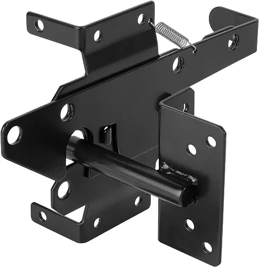 HILLMASTER Heavy Duty Self-Locking Gate Latch for Wooden Fence, Post Mount Automatic Gate Lock Gravity Door Latch Hardware for Secure Pool, Outdoor