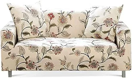 Lamberia Printed Sofa Cover Stretch Couch Cover Sofa Slipcovers for Couches and Loveseats with Two Free Pillow Cases (Blooming Flower, Loveseat)