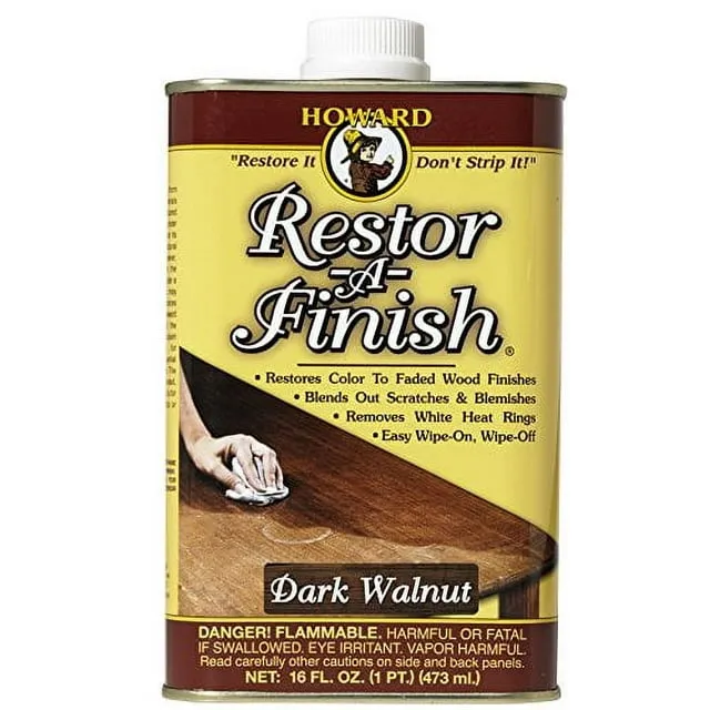 Howard Wood Finish Restorer, Dark Walnut - 16 fl oz can