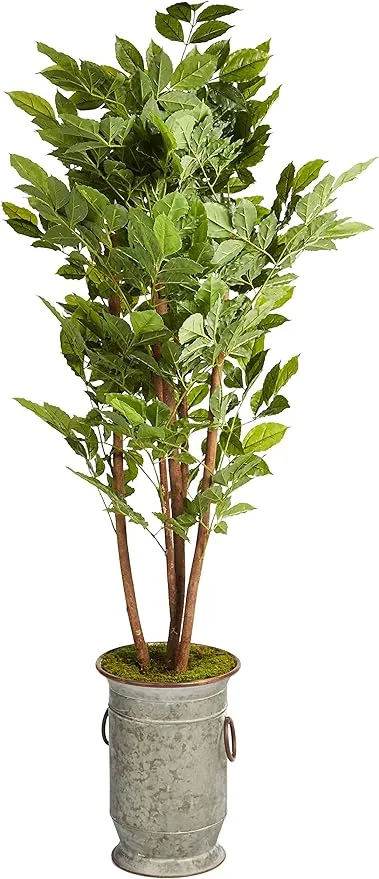 Nearly Natural 55" River Birch Artificial Tree in Decorative Planter