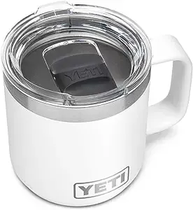 YETI Rambler 10 oz Stackable Mug, Vacuum Insulated, Stainless Steel with MagSlider Lid, White