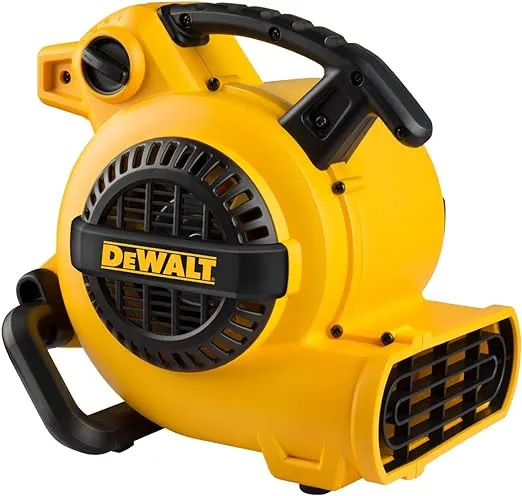DEWALT Portable Air Mover, 276W 3 Speed Floor Fan, Utility Blower Fan, 1/5 HP 600 CFM Floor Dryer, Carpet Dryer, Floor Fan, Blower, for Janitorial, Home, Commercial Use, DXAM-2260