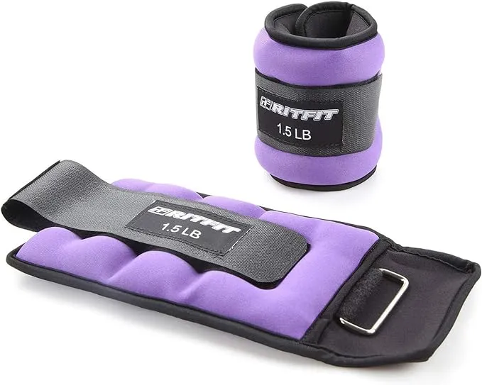 RitFit Ankle/Wrist Weights (1 Pair) (Purple - 1.5 lbs Pair)