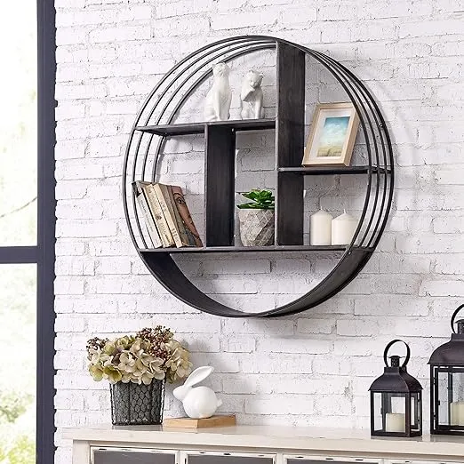 Firstime & Co 27.5" Brody Industrial Circular Shelf - Gray