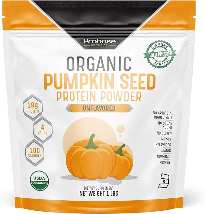 Pumpkin Seed Protein Powder, Unsweetened Plant-Based Pumpkin Protein Powder, Ideal for Post-Activity Support, Pumpkin Powder is Rich in Omega 3, 6, 9 | 1 lb, Cold Pressed