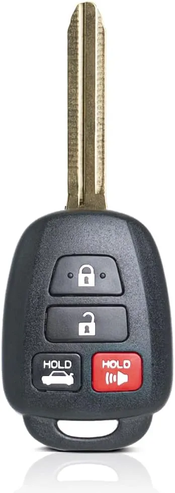 OEM Electronic 4-Button Remote Head Key Fob Compatible with 2014-2019 Toyota Corolla (FCC ID: HYQ12BEL, P/N: 89070-02880, 89070-02882)