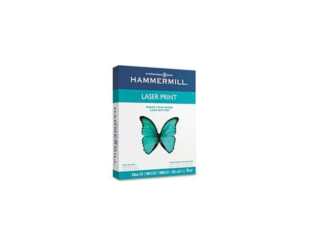 Hammermill Premium Laser Print Paper, 98 Bright, 24lb, 11 x 17, White, 500/Ream