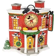 Department 56 Porcelain, Disney Mickey's Alarm Clock Shop Village Lit Building, Multicolor