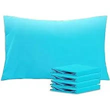 NTBAY Queen Pillowcase Set - 4 Pack Brushed Microfiber 20x30 Pillowcases - Soft, Wrinkle-Free, Fade-Resistant, Stain-Resistant, Blue Pillowcases with Envelope Closure - 20x30 Inches, Blue