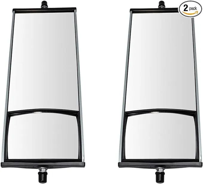 TRQ West Coast Mirror Manual 16 x 6.5 Inch Aluminum Convex Glass Pair Set Compatible with HD Semi TruckTRQ West Coast Mirror Manual 16 x 6.5 Inch Aluminum Convex Glass Pair Set Compatible with HD Semi Truck