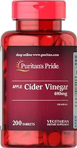 Puritan's Pride Apple Cider Vinegar 480 mg - 200 Tablets