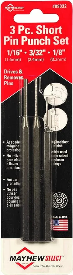 Mayhew Large Pin Punch Set 3-Piece