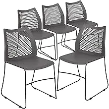 Flash Furniture Hercules Series 661 lb. Capacity Stack Chair with Air-Vent Back and Powder Coated Sled Base