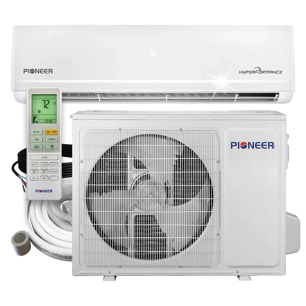 Pioneer Hyperformance 18,000 BTU 20.5 SEER2 Ductless Mini Split Inverter++ Wi-Fi Enabled Air Conditioner Hyper Heat Pump Full Set 230V - 16 ft