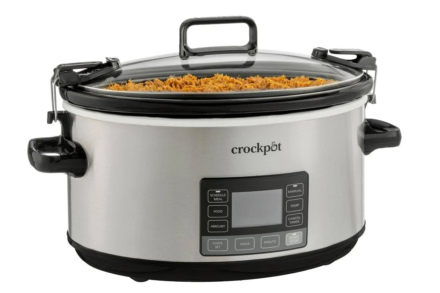 Crock-Pot 7 Quart Portable Programmable Slow Cooker with Timer and Locking Lid, Stainless Steel