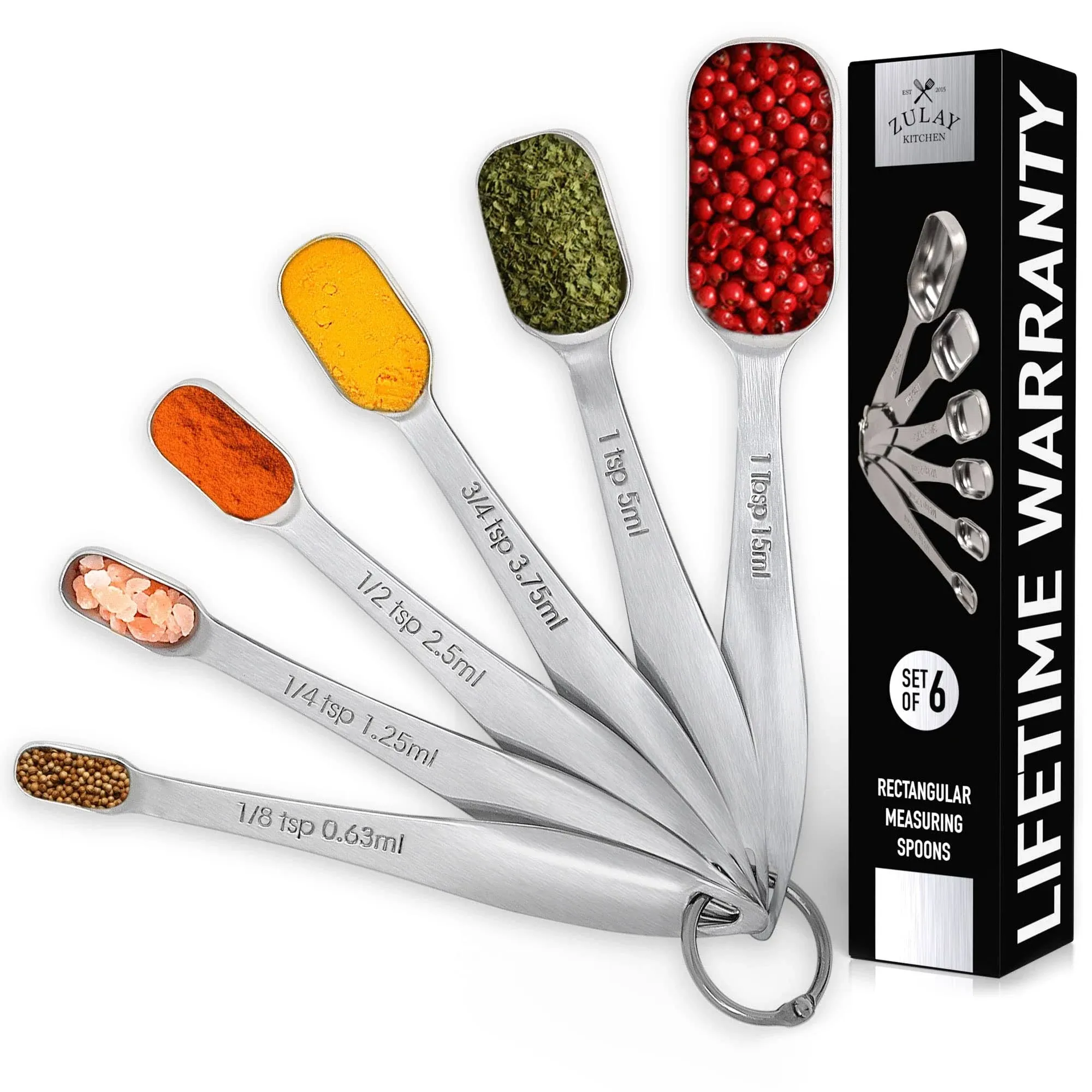 Zulay Kitchen Stainless Steel Measuring Spoons Markings