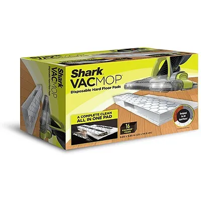 Shark VACMOP Disposable Hard Floor Vacuum and Mop Pad Refills 16 CT, VMP16