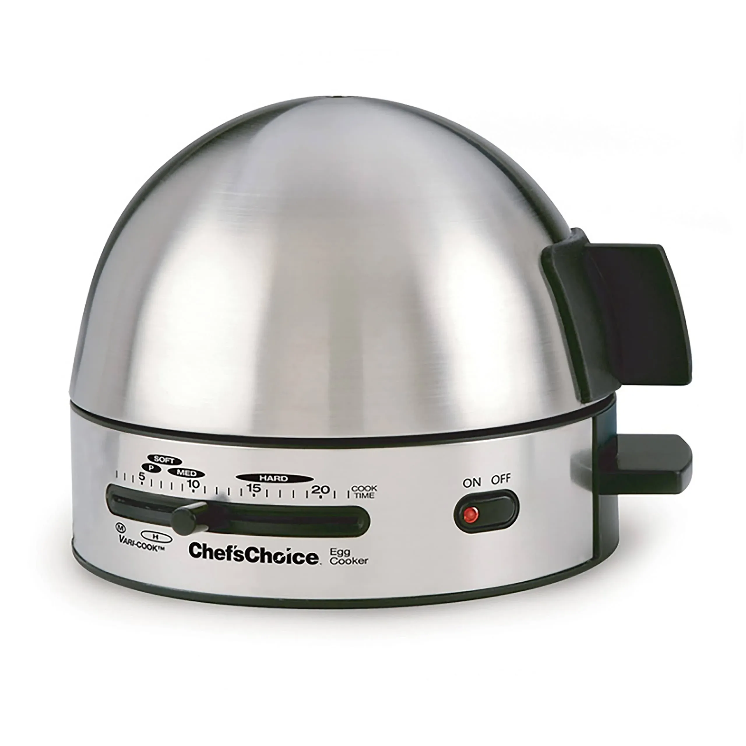 Chef'sChoice 810 Gourmet Egg Cooker with 7 Egg Capacity Makes Soft Medium Hard Boiled and Poached Eggs Features Electronic Timer Audible Ready Signal Nonstick Stainless Steel Design, 7-Eggs, Silver